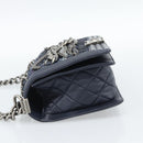 CHANEL Boy Chanel Chain Shoulder Bag Denim Blue Silver CC Auth 190194SAM-3