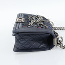 CHANEL Boy Chanel Chain Shoulder Bag Denim Blue Silver CC Auth 190194SAM-4