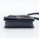 CHANEL Boy Chanel Chain Shoulder Bag Denim Blue Silver CC Auth 190194SAM-5