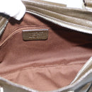 Salvatore Ferragamo Gancini Tote Bag Leather Khaki Silver Auth 190197A-11