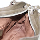 Salvatore Ferragamo Gancini Tote Bag Leather Khaki Silver Auth 190197A-18