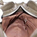 Salvatore Ferragamo Gancini Tote Bag Leather Khaki Silver Auth 190197A-19