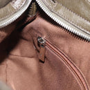 Salvatore Ferragamo Gancini Tote Bag Leather Khaki Silver Auth 190197A-20
