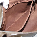 Salvatore Ferragamo Gancini Tote Bag Leather Khaki Silver Auth 190197A-21