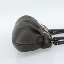 Salvatore Ferragamo Gancini Tote Bag Leather Khaki Silver Auth 190197A-4