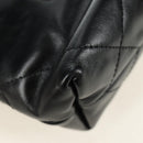 CHANEL CHANEL22 Chain Hand Bag Lamb Skin Black Gold CC Auth 190198SAM-17