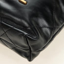 CHANEL CHANEL22 Chain Hand Bag Lamb Skin Black Gold CC Auth 190198SAM-18