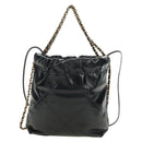 CHANEL CHANEL22 Chain Hand Bag Lamb Skin Black Gold CC Auth 190198SAM-2