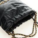 CHANEL CHANEL22 Chain Hand Bag Lamb Skin Black Gold CC Auth 190198SAM-6