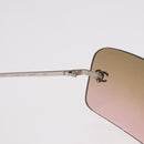 CHANEL COCO Mark Sunglasses metal Silver tone CC Auth 190199M-9