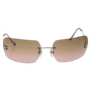 CHANEL COCO Mark Sunglasses metal Silver tone CC Auth 190199M-13