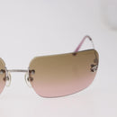 CHANEL COCO Mark Sunglasses metal Silver tone CC Auth 190199M-4