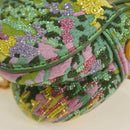 Christian Dior Micro Saddle Hand Bag Canvas Beads 2way Green Gold Auth 190200SAM-21