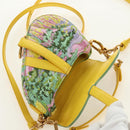 Christian Dior Micro Saddle Hand Bag Canvas Beads 2way Green Gold Auth 190200SAM-24