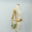 Christian Dior Micro Saddle Hand Bag Canvas Beads 2way Green Gold Auth 190200SAM-28