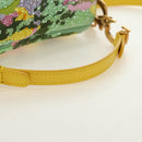 Christian Dior Micro Saddle Hand Bag Canvas Beads 2way Green Gold Auth 190200SAM-7