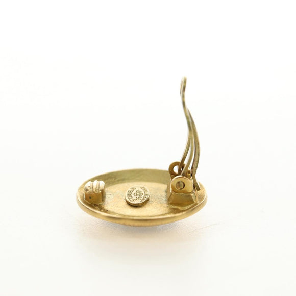 CHANEL COCO Mark Earring metal Gold Tone CC Auth 190201M