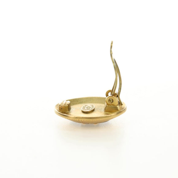 CHANEL COCO Mark Earring metal Gold Tone CC Auth 190201M