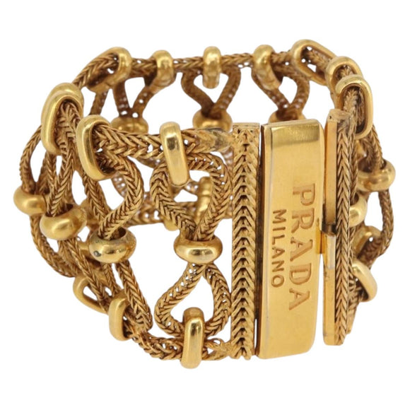 PRADA Bangle Bracelet metal Gold Tone Auth 190203M