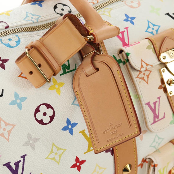 LOUIS VUITTON Monogram Multicolor Keepall 45 Bag White M92641 LV Auth 190220SAV