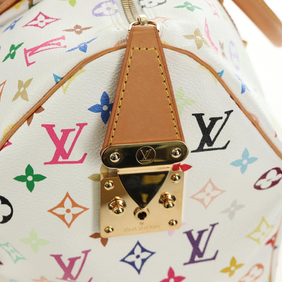 LOUIS VUITTON Monogram Multicolor Keepall 45 Bag White M92641 LV Auth 190220SAV