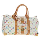 LOUIS VUITTON Monogram Multicolor Keepall 45 Bag White M92641 LV Auth 190220SAV-1
