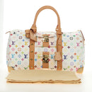 LOUIS VUITTON Monogram Multicolor Keepall 45 Bag White M92641 LV Auth 190220SAV-12