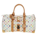 LOUIS VUITTON Monogram Multicolor Keepall 45 Bag White M92641 LV Auth 190220SAV-13