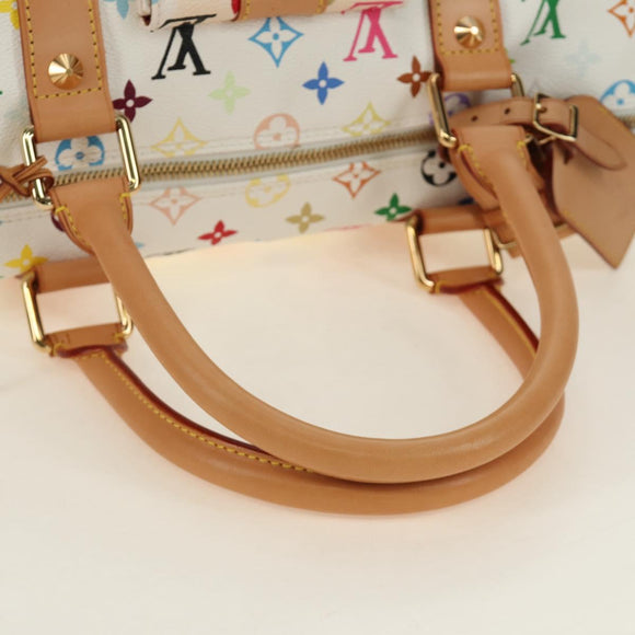 LOUIS VUITTON Monogram Multicolor Keepall 45 Bag White M92641 LV Auth 190220SAV