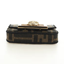 FENDI FENDACE Nano Baguette Chain Shoulder Pouch Black Brown Auth 190223SAM-5