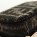 FENDI FENDACE Nano Baguette Chain Shoulder Pouch Black Brown Auth 190223SAM-19