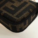 FENDI FENDACE Nano Baguette Chain Shoulder Pouch Black Brown Auth 190223SAM-20