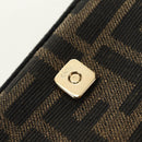 FENDI FENDACE Nano Baguette Chain Shoulder Pouch Black Brown Auth 190223SAM-23