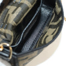 FENDI FENDACE Nano Baguette Chain Shoulder Pouch Black Brown Auth 190223SAM-10