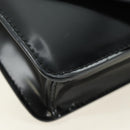 PRADA Chain Shoulder Bag Patent Leather Black Silver Auth 190226SAM-15