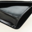 PRADA Chain Shoulder Bag Patent Leather Black Silver Auth 190226SAM-16