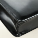 PRADA Chain Shoulder Bag Patent Leather Black Silver Auth 190226SAM-17