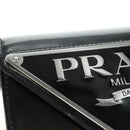 PRADA Chain Shoulder Bag Patent Leather Black Silver Auth 190226SAM-19