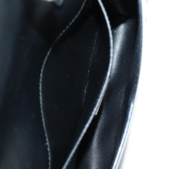 PRADA Chain Shoulder Bag Patent Leather Black Silver Auth 190226SAM