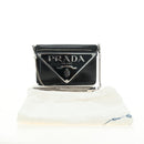 PRADA Chain Shoulder Bag Patent Leather Black Silver Auth 190226SAM-12