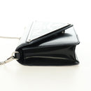PRADA Chain Shoulder Bag Patent Leather Black Silver Auth 190226SAM-3