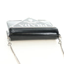 PRADA Chain Shoulder Bag Patent Leather Black Silver Auth 190226SAM-6