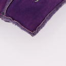 CHANEL Choco Bar Pouch Mouton Purple Silver CC Auth 190227A-10