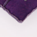 CHANEL Choco Bar Pouch Mouton Purple Silver CC Auth 190227A-12