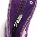 CHANEL Choco Bar Pouch Mouton Purple Silver CC Auth 190227A-15