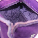 CHANEL Choco Bar Pouch Mouton Purple Silver CC Auth 190227A-17