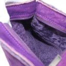 CHANEL Choco Bar Pouch Mouton Purple Silver CC Auth 190227A-18