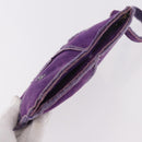 CHANEL Choco Bar Pouch Mouton Purple Silver CC Auth 190227A-6