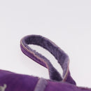 CHANEL Choco Bar Pouch Mouton Purple Silver CC Auth 190227A-8