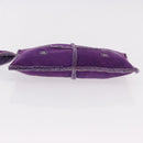 CHANEL Choco Bar Pouch Mouton Purple Silver CC Auth 190227A-9